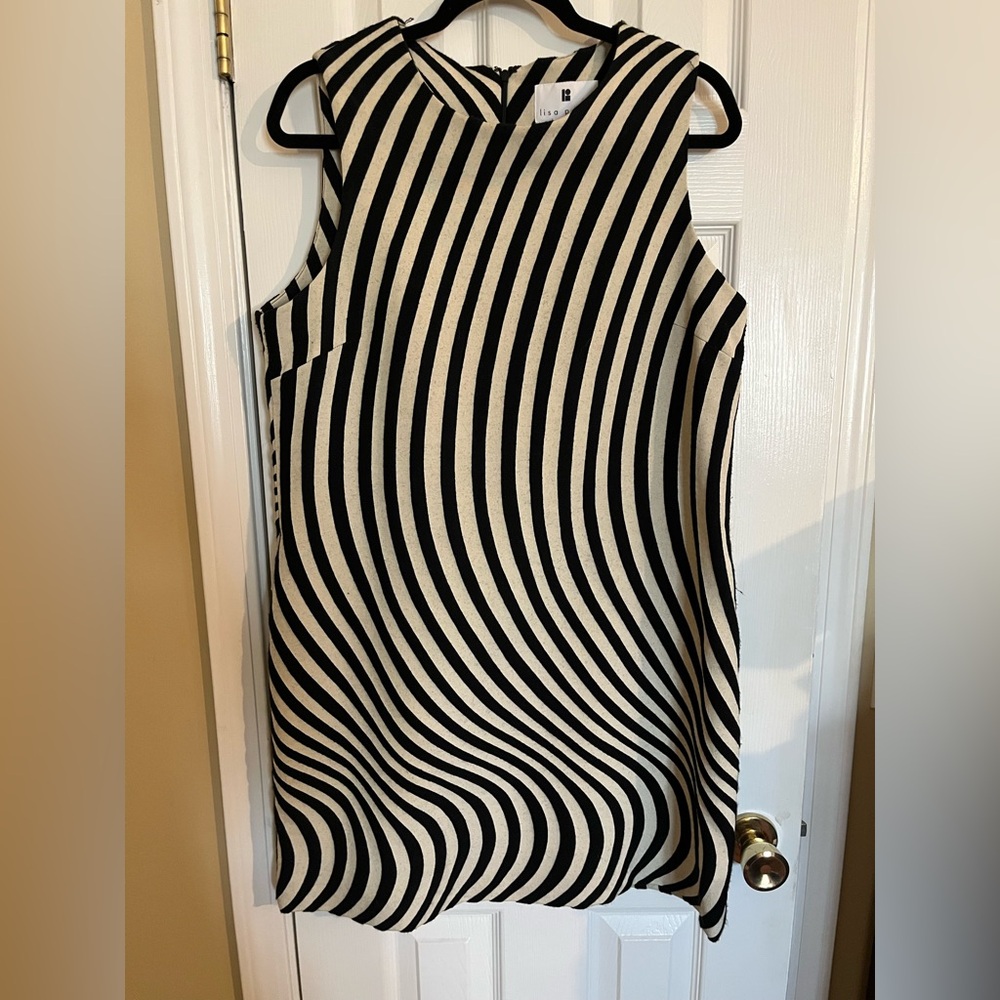 Lisa Perry Black and White Striped Women's Dress